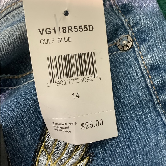 NWT VIGOSS Shorts for Girls w/Distressed & beautifully designed embroidery Sz 14 - Picture 6 of 6